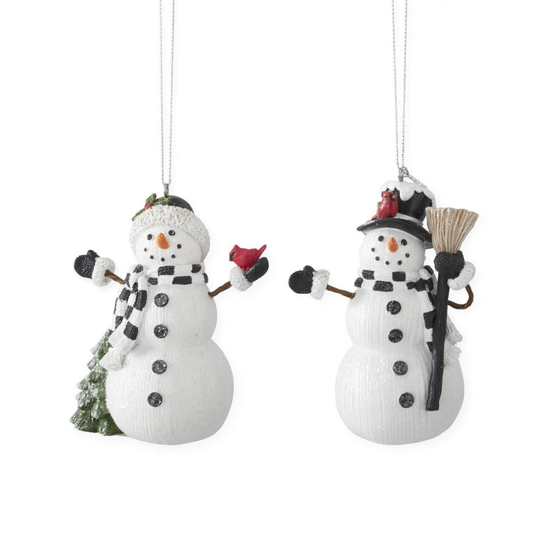 Glittered Snowman Ornaments