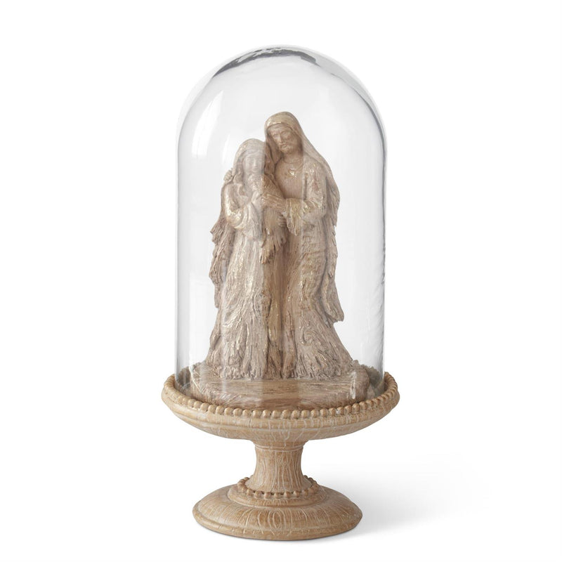 Wood Grain and Gold Nativity Figurine