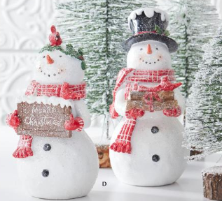 Glittered White Snowmen