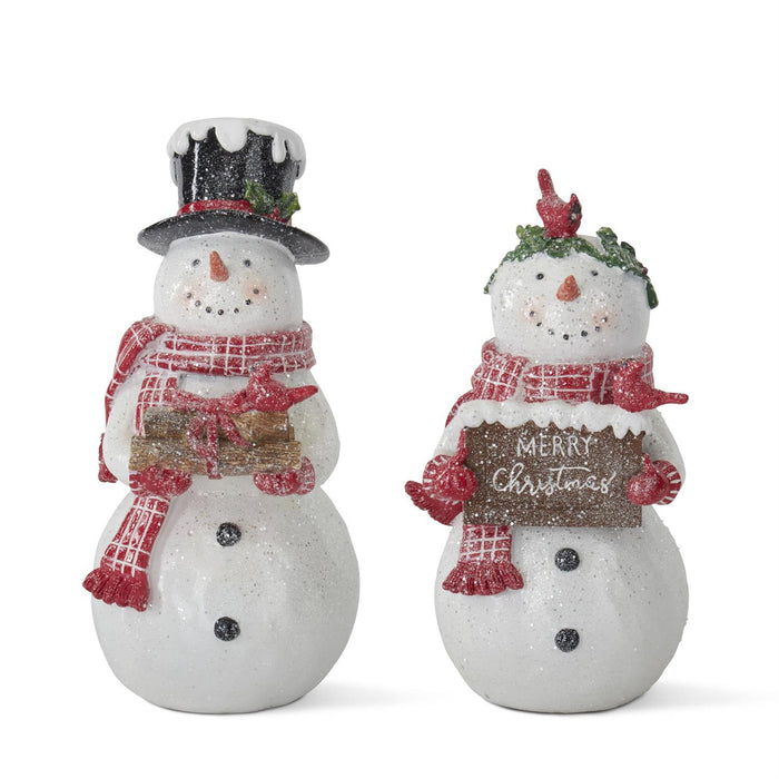 Glittered White Snowmen