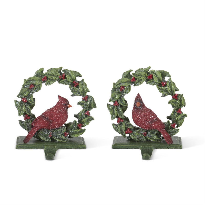 Cardinal & Wreath Stocking Holder