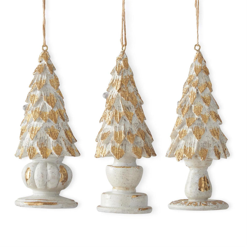 Whitewashed Tree with Gold Leaved Ornaments