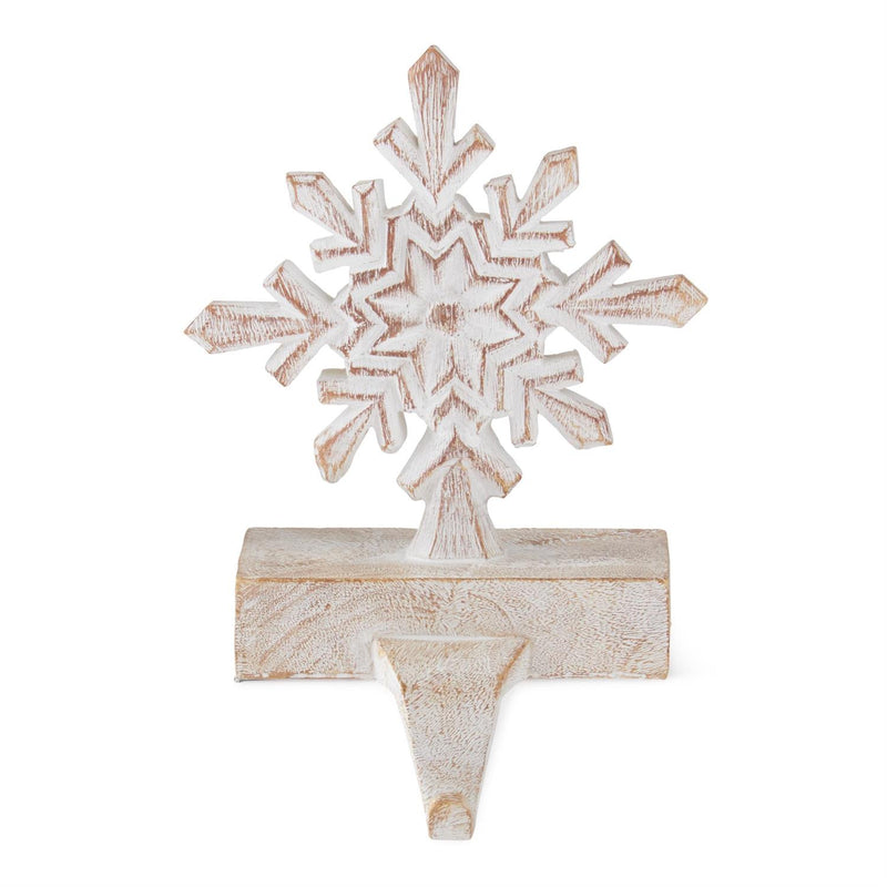 Brown and White Snowflake Stocking Holder