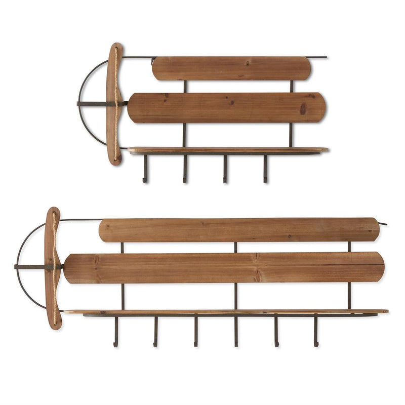 Wood and Metal Frame Sled Shelves