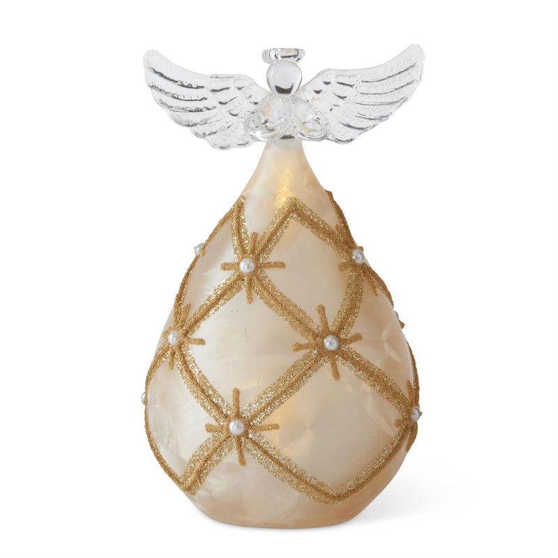Gold and Pearl Angel LED Praying