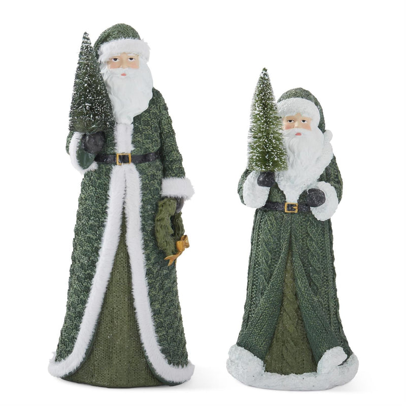 Green Coat Santa Figurines