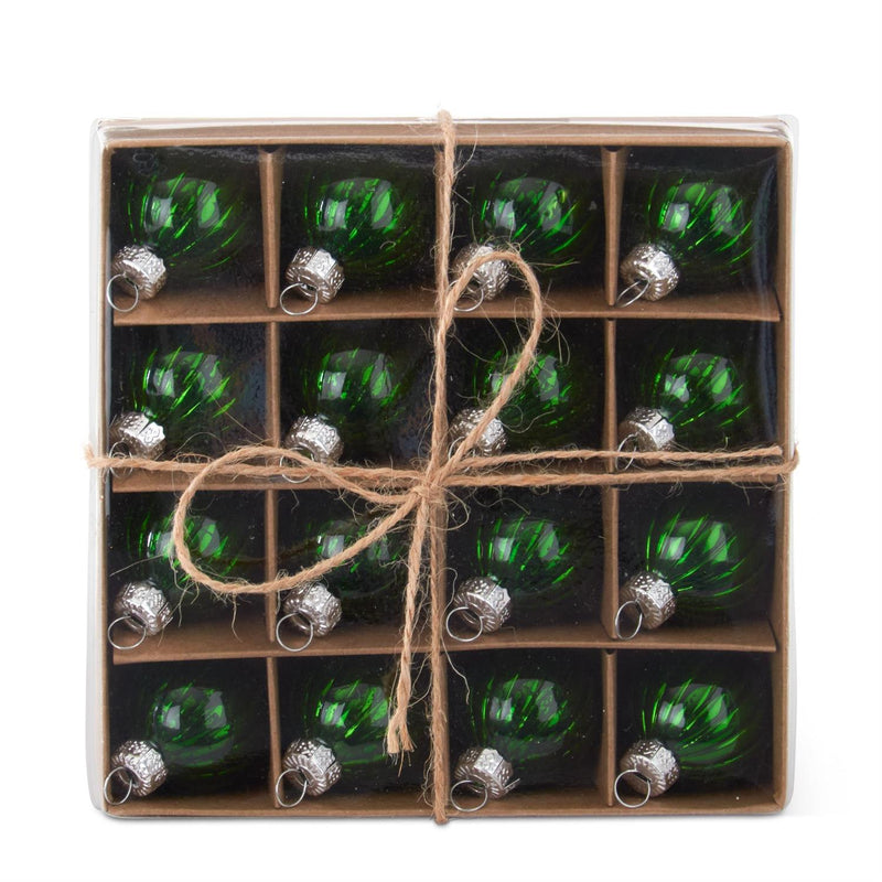 Box of 1" Green Glass Ornaments