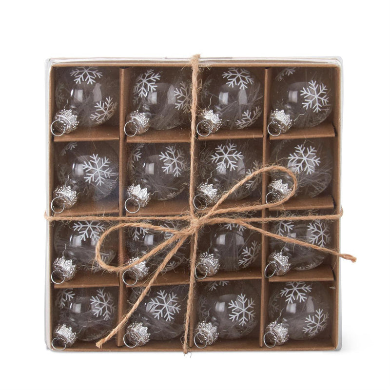 Clear Snowflake Glass Ornament Set