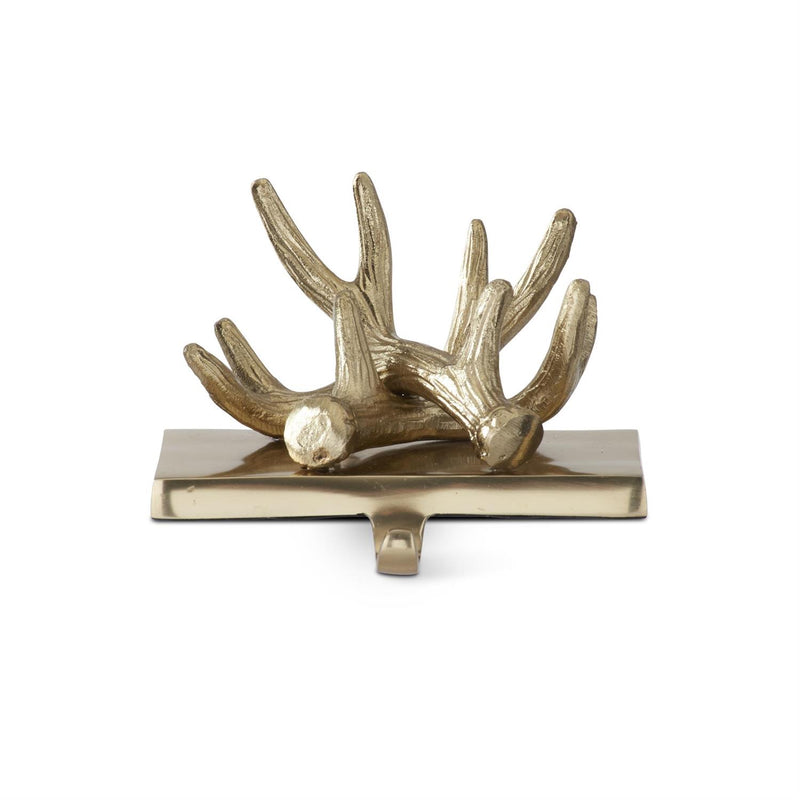 Gold Metal Antler Stocking Holder