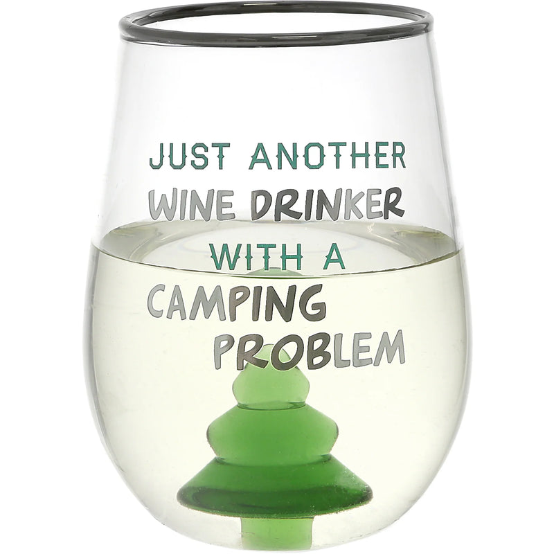 Camping Problems Stemless Wine Glass