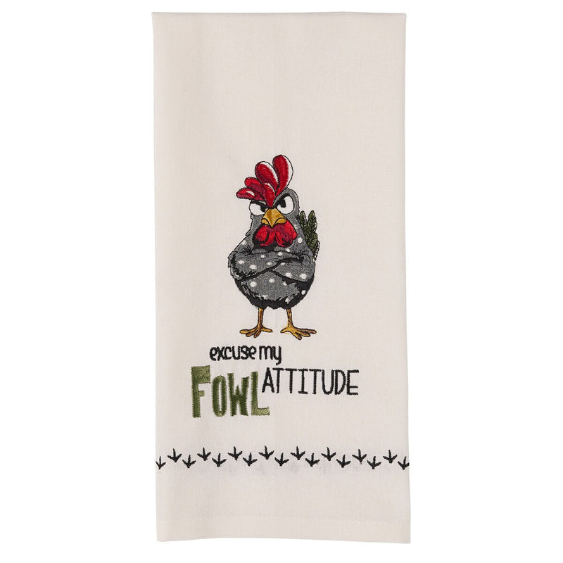 Fowl Attitude Dish Towel