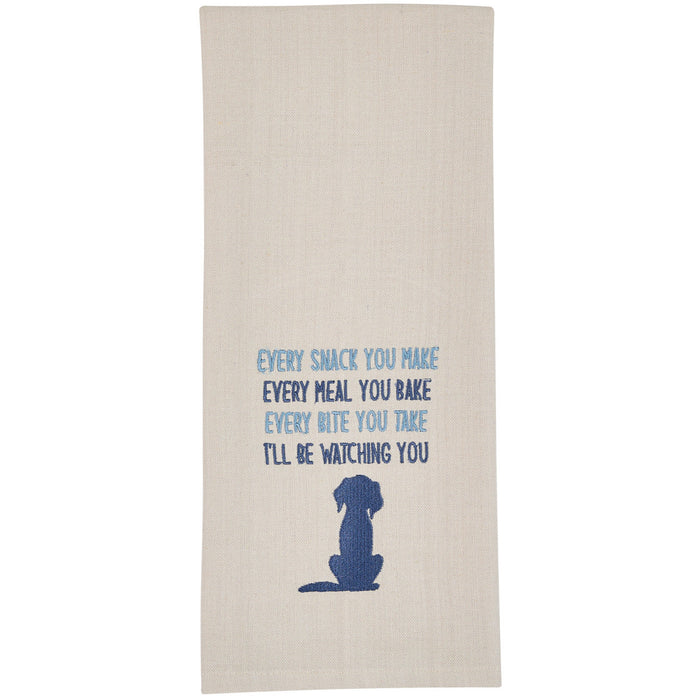 I'll Be Watching You Embroidered Dishtowel