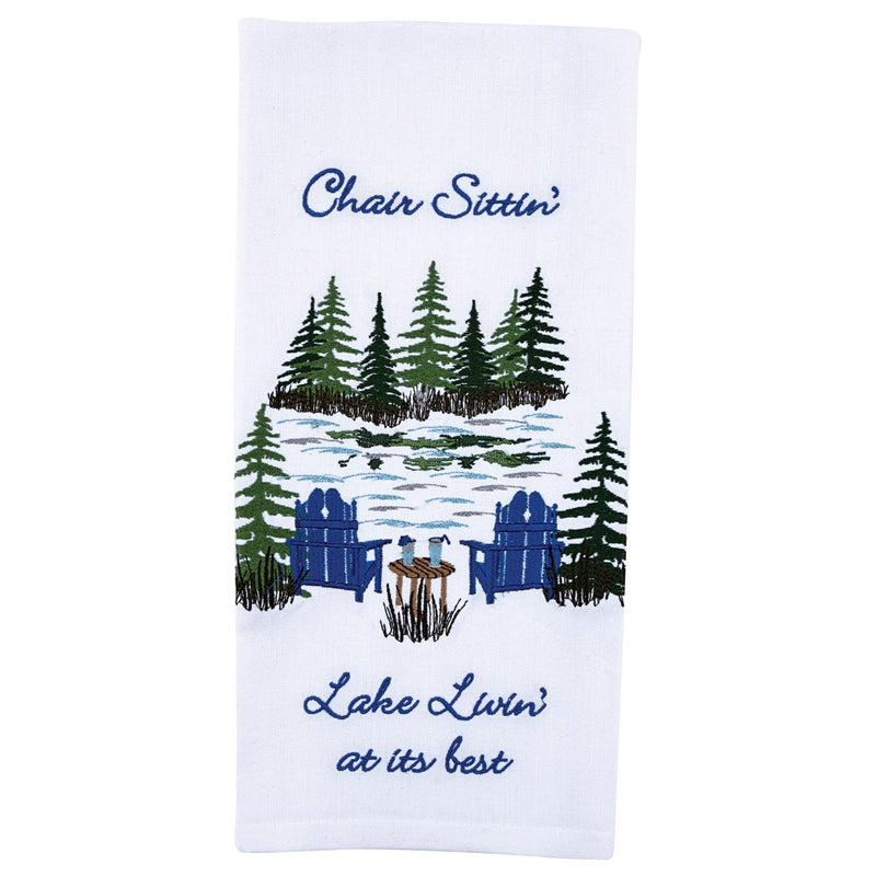 Chair Sittin' Embroidered Dish Towel
