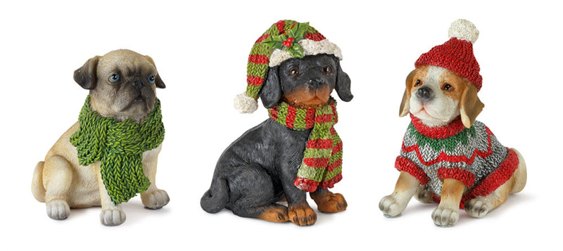 Winter Dog Figurines - 3 Styles