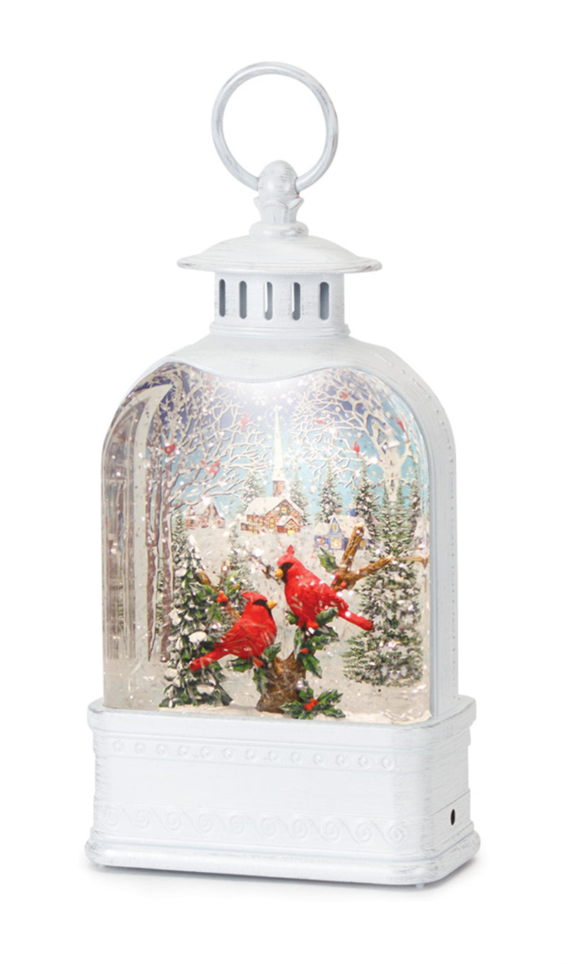 Lighted Water Lantern with Cardinals