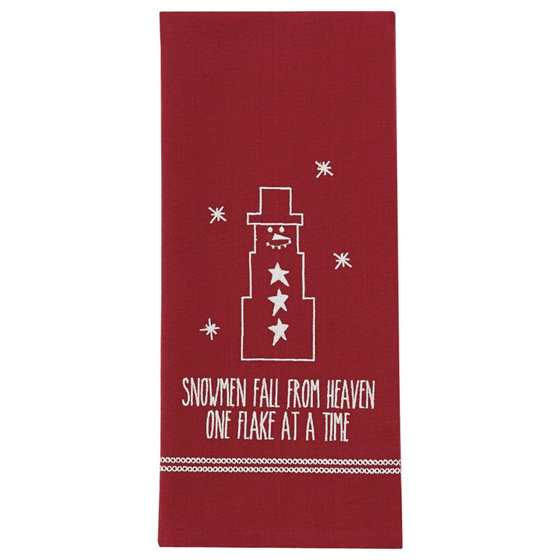 Snowmen Fall From Heaven Embroidered Tea Towel