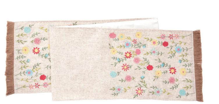 Wildflower Embroidered Runner