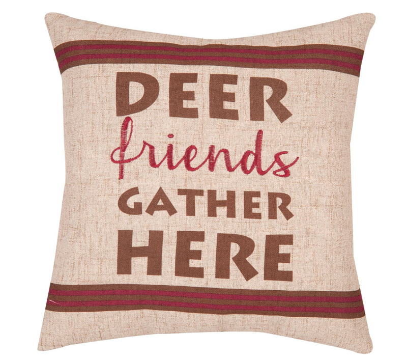 Deer Friends Gather Here Pillow