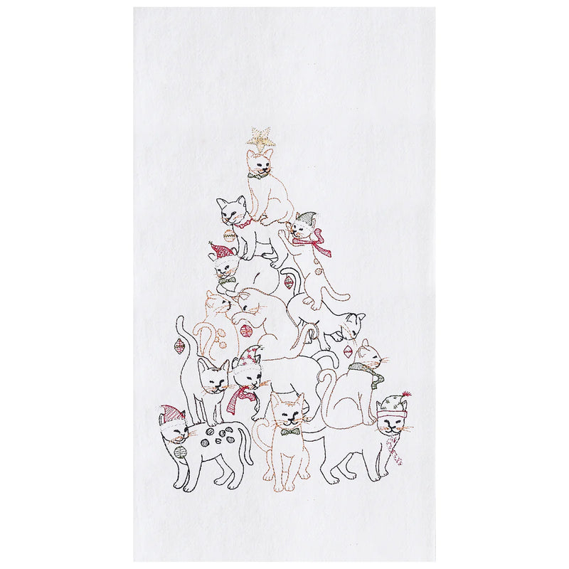 Cat Christmas Tree Kitchen Towel