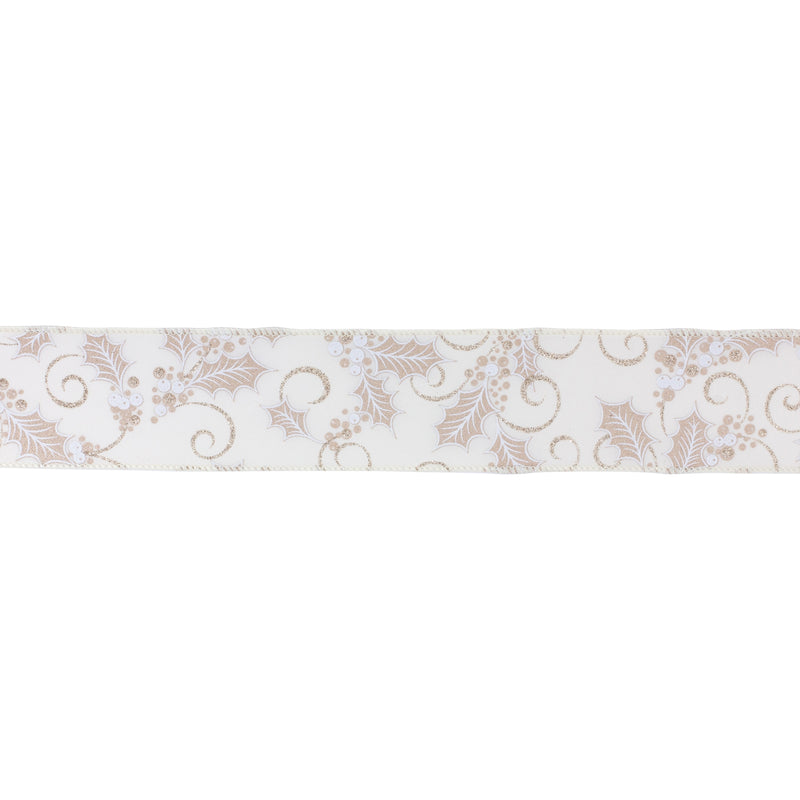 White Mistletoe Decorative Ribbon