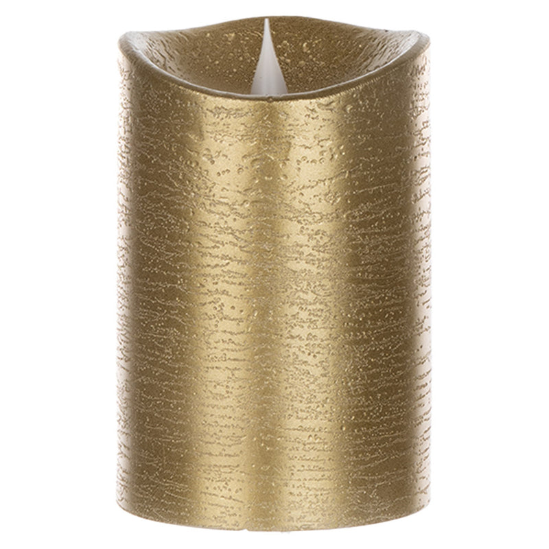Gold textured candle on a white background