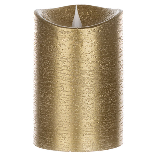 Gold textured candle on a white background