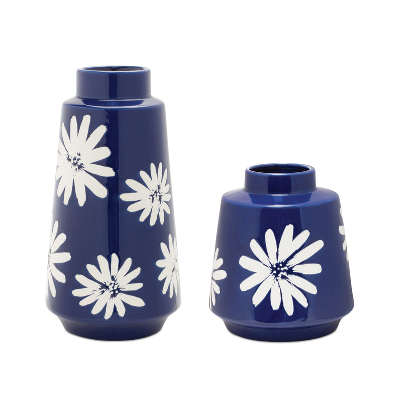Blue Floral Vases