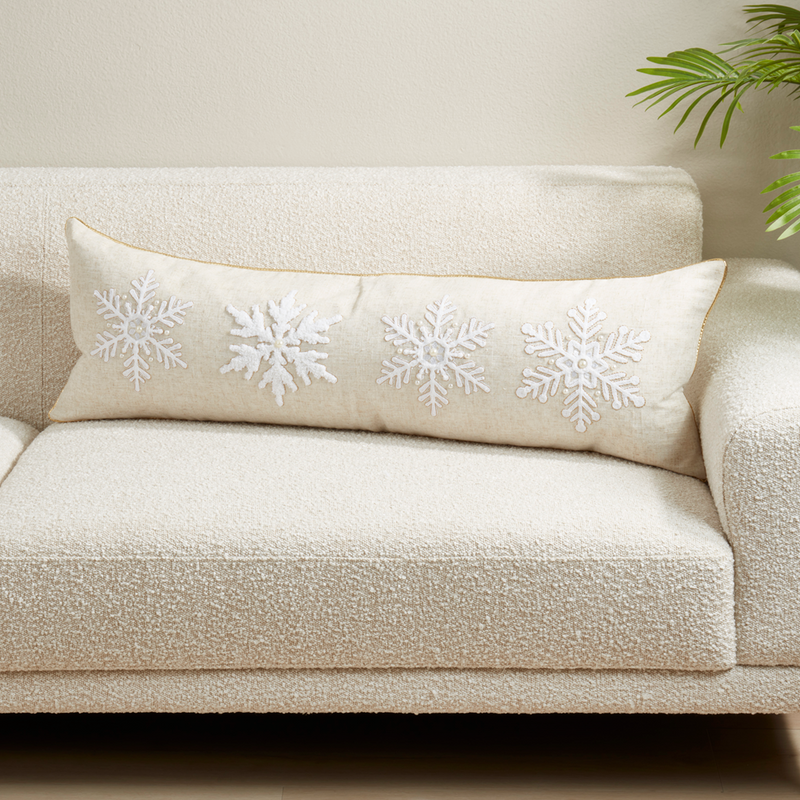 Embroidered Snow Flake Pillow