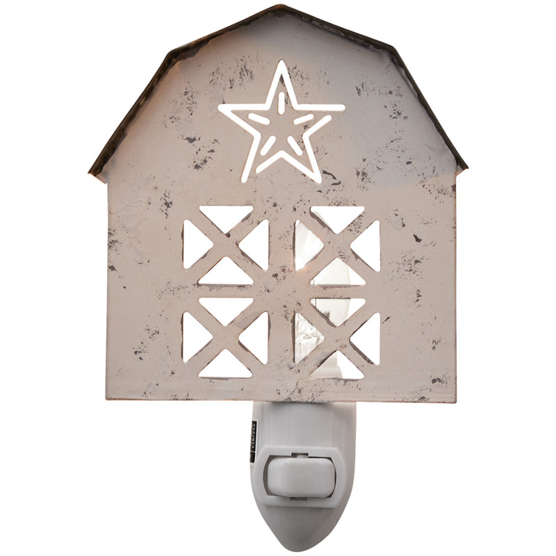 Barn Night Light  - Distressed White