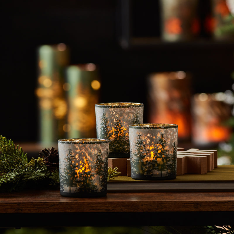 Winter Forest Votive Holders