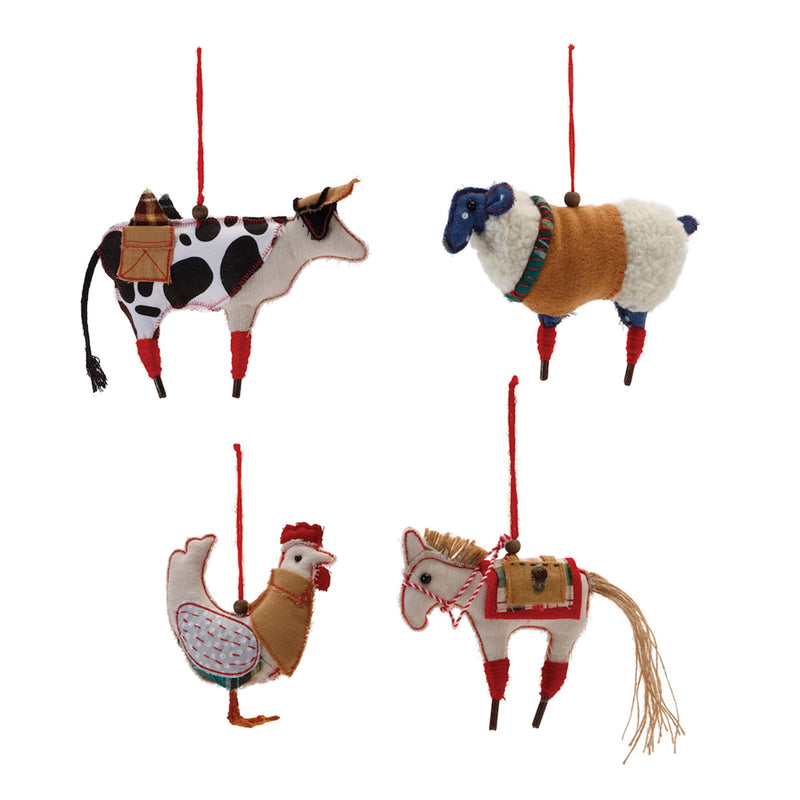 Farm Animal Fabric Ornaments