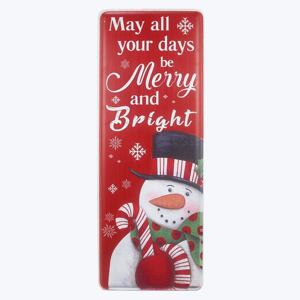 Metal Christmas Snowman Sign