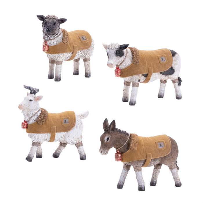 Farm Animal with Coat Figurines