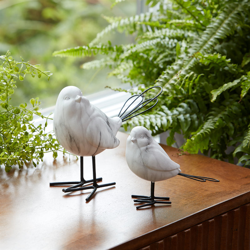 Marble Bird Figurines