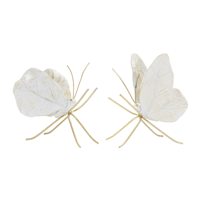 White and Gold Butterfly Figurines