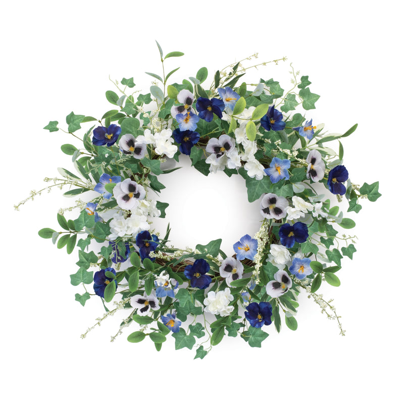 Petunia and Pansy Wreath - 22"