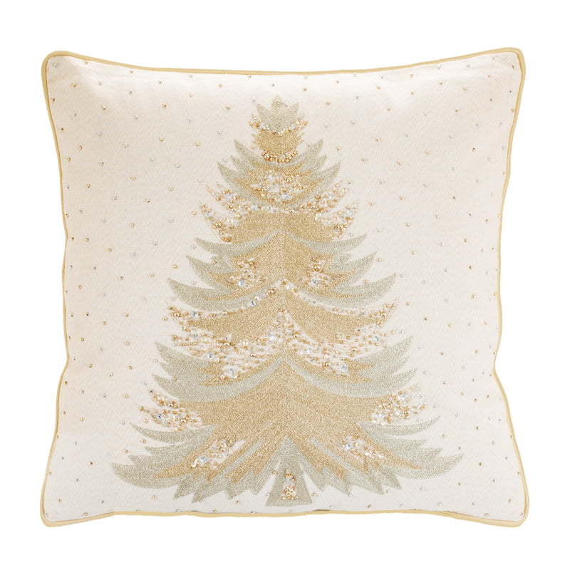 White Cream Christmas Tree Pillow