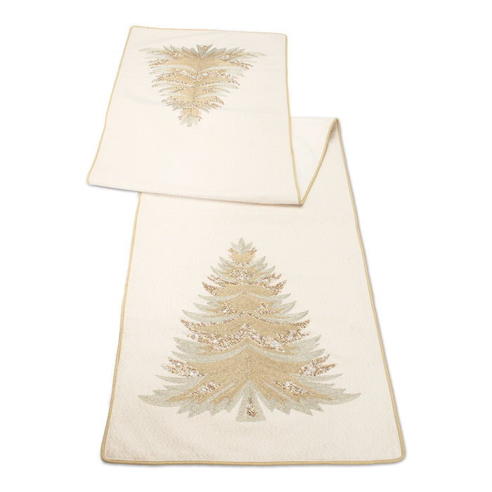 White Christmas Tree Table Runner - 72"