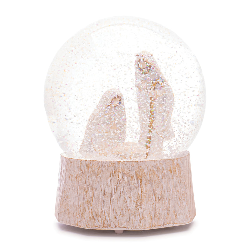 Musical Snow Globe with Holy Family