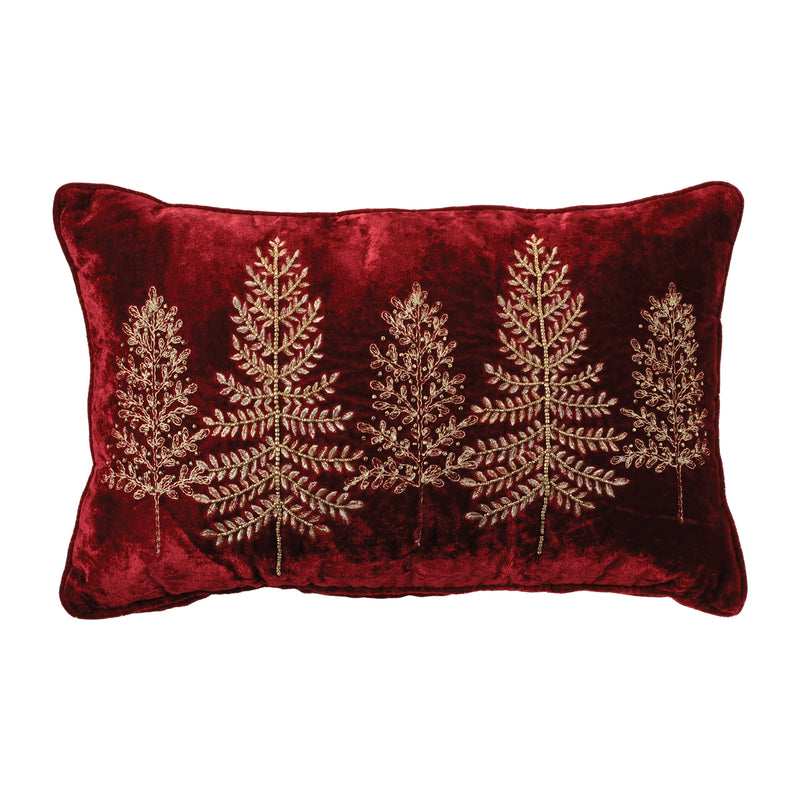 Red and Gold Tree Pillow