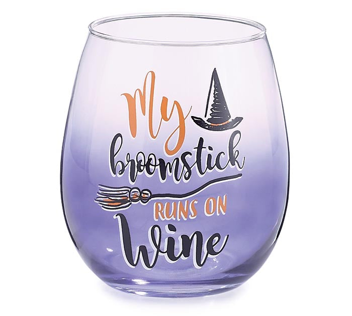 Wine Glass My Broomstick Runs On Wine