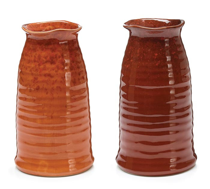 Fall Colored Ribbed Vases