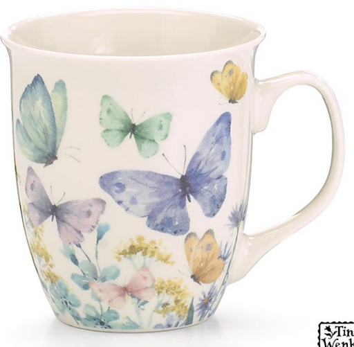 Mug with butterfly design on a white background