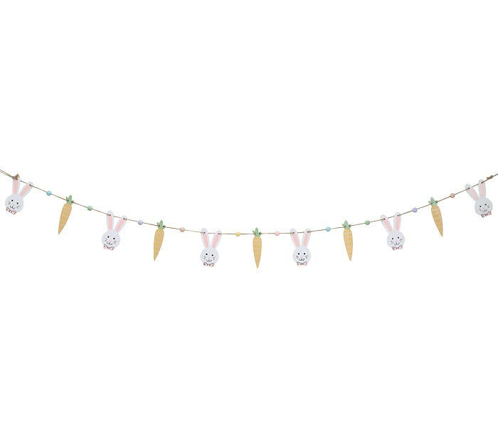 Wooden Bunny Carrot Garland