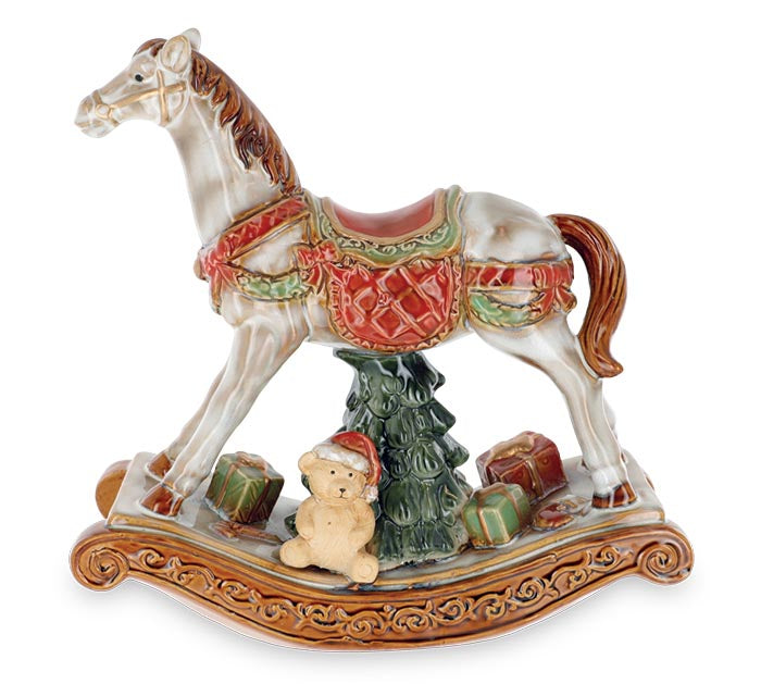 Christmas Rocking Horse Figurine