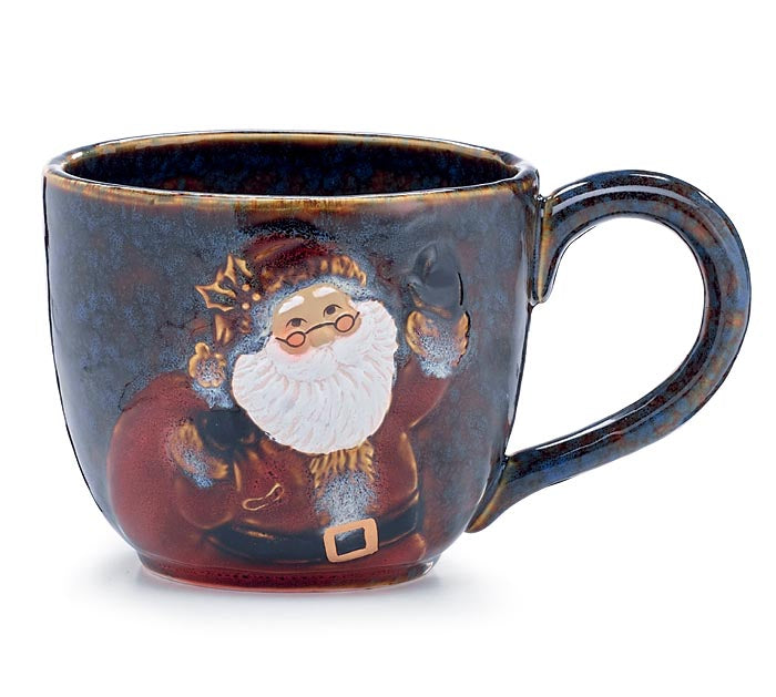 Santa with Bag on Marbleized Mug