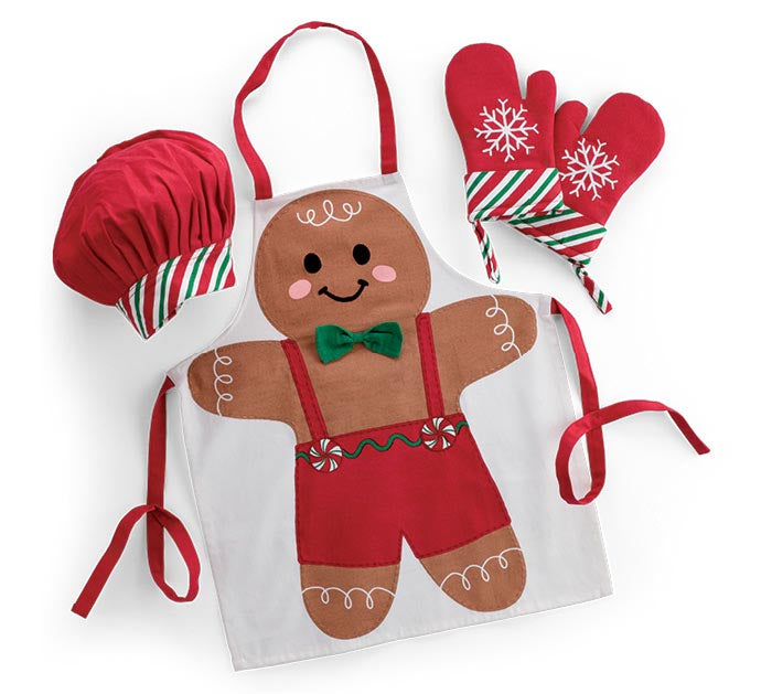 Gingerbread Man Child's Apron Set