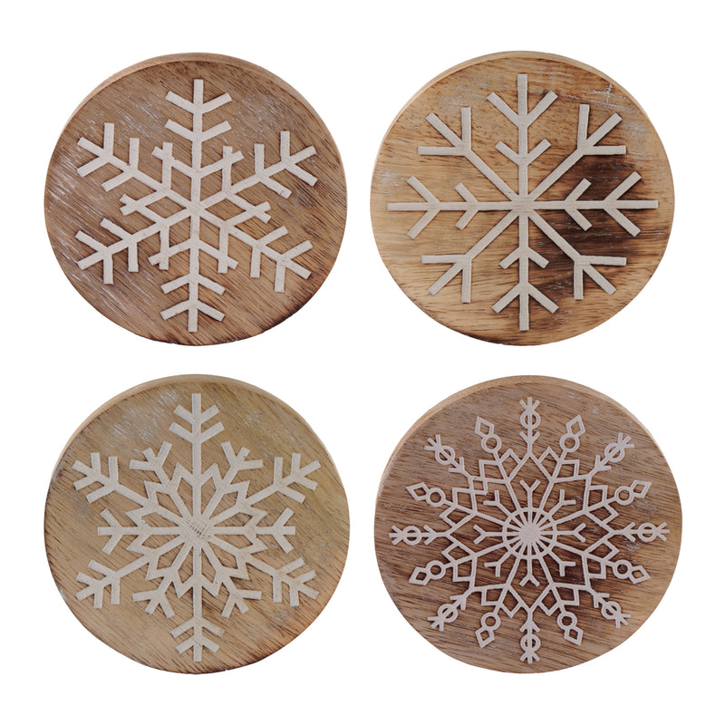 Round Snowflake Coasters