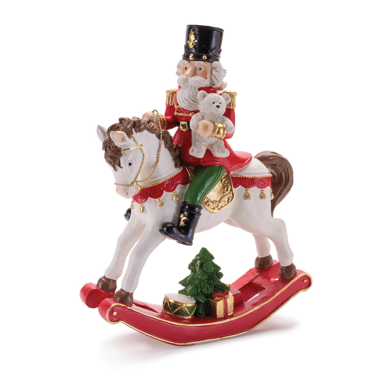 Nutcracker on Rocking Horse Figurine