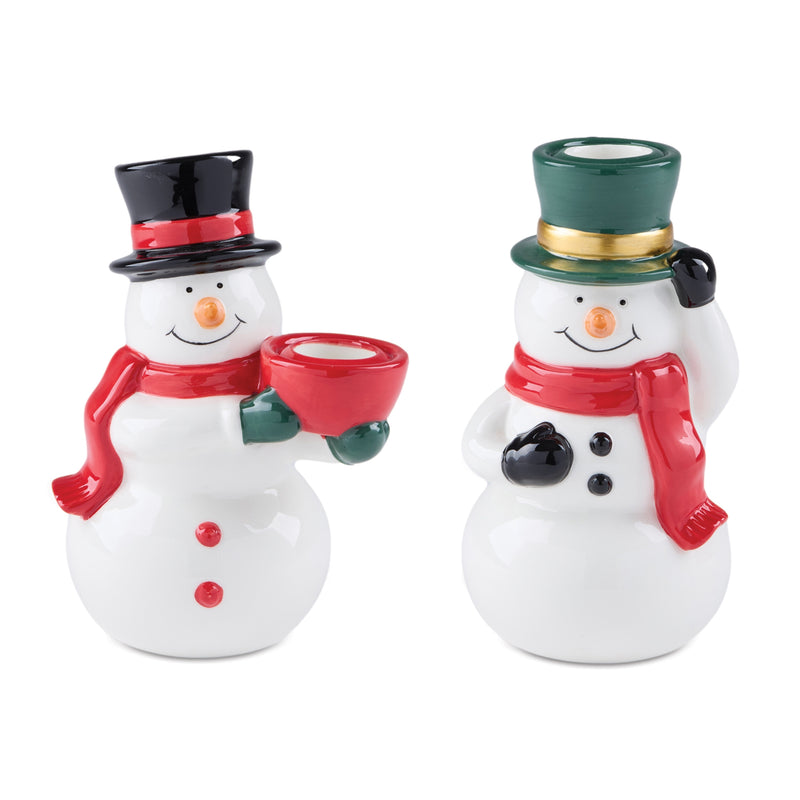 Snowman Taper Candle Holders